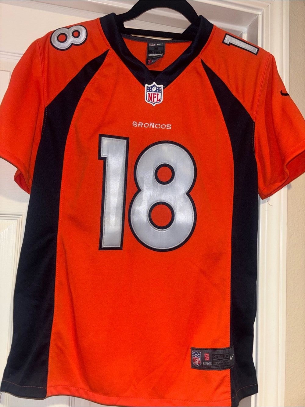 Denver Broncos #18 Orange NFL Jersey - Peyton Manning Style Womens M